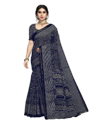 Casual Wear Bandhani Style Printed Fancy Cotton Saree With Blouse Piece