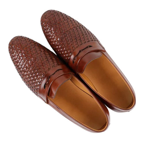 Brown Casual Wear Tpr Sole	Corpus Leather Flat Loafer Shoes For Mens