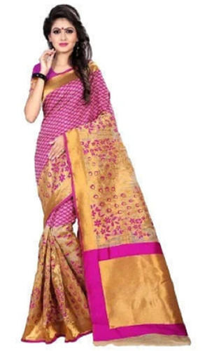 Printed Thread Work Party Wear Art Sik Saree For Ladies