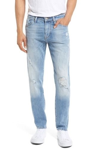 Washable And Breathable Washed Cotton Denim Jeans For Mens