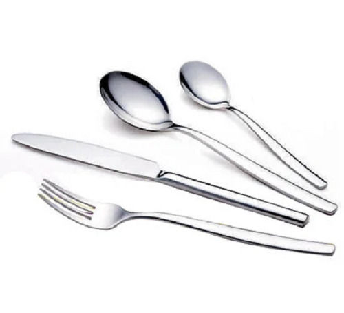 Silver 18 Cm Lightweight Polished Finish Stainless Steel Plain Cutlery Set For Kitchen