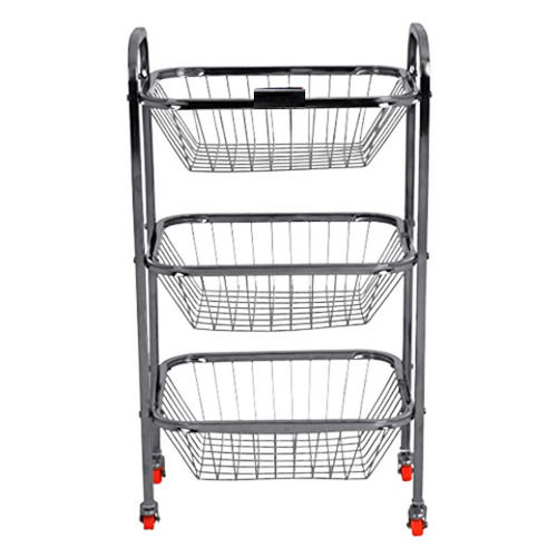 18X10X4 Inch Galvanized Stainless Steel Vegetable Stand With Four Wheels Use: Home