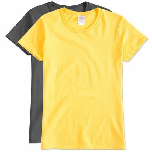 Stainless Steel Comfortable Casual Ladies Round Neck Short Sleeve Plain Cotton T Shirt