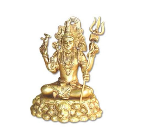 Easy To Clean Light Weight Gold Finishing Brass Shiva Statues