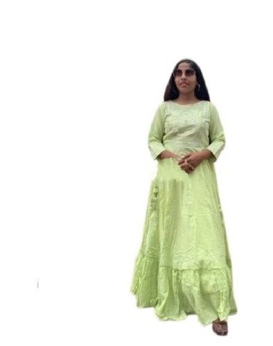 Modern Indian Ethnic Wear Cotton Embroidered And Laced Designer Ladies Gown Age Group: 18-30