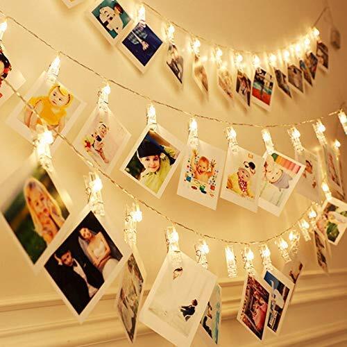 Warm White X4Cart 16 Photo Clip Led 3 Meter Plug-In String Lights For Photo Hanging, Birthday, Festival, Wedding, Party For Home (Warm White)(Plastic)