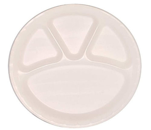 White 30 Cm Round Thermocol Plain Disposable Plates For Event And Party