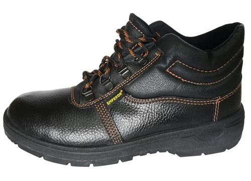 Black 500 Gram Composite Toe Leather Safety Shoes For Men