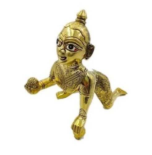 Laddu Gopal Dancing on Kaliya Nag Brass Statue