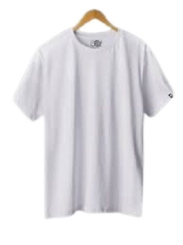 White Casual Wear Breathable Round Neck Half Sleeve Plain Cotton T Shirts For Men