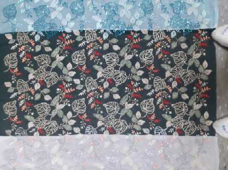 Embroidery Fabric With Sequence Work - Georgette, 38 Inch, Green | Exceptionally Soft, Light In Weight, Washable, High Durability