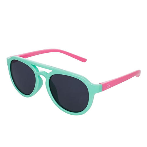 Pink And Green Flexible Rubber Frame Plastic Lenses Stylish Photochromic Sunglasses For Kids