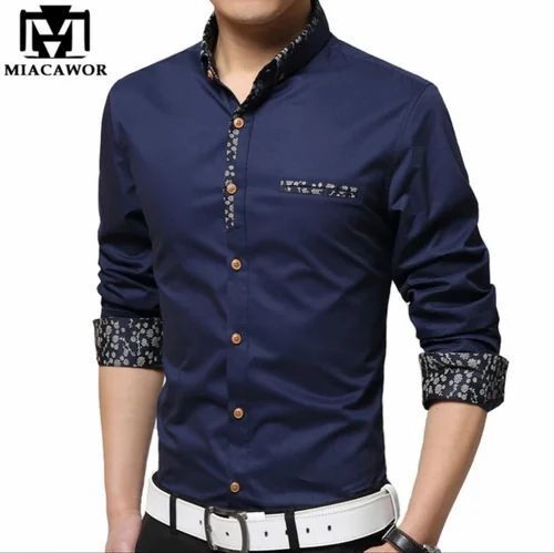 Any Color Formal Wear Mens Full Sleeve Plain Cotton Shirt With Single ...