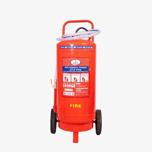 Red Strong Painted Good Quality Easy To Use Metallic Fire Extinguisher Trolley