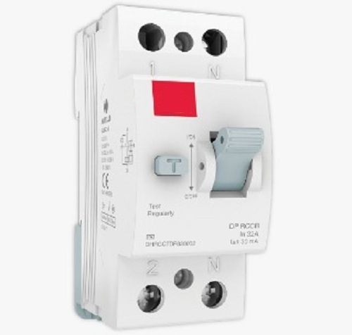 White  Single Phase Thermal Circuit Breaker Protection Curved Wall Mounted Mcb