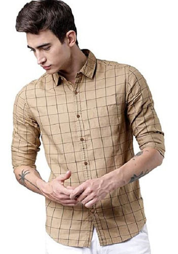 Casual Wear Full Sleeve Classic Collar Printed Soft Cotton Check Shirt For Men  Age Group: 18 To 45