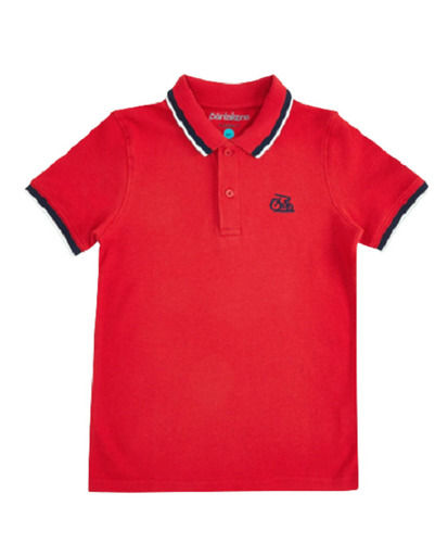 Casual Wear Short Sleeve Polo Collar Plain Cotton Boys T-shirt