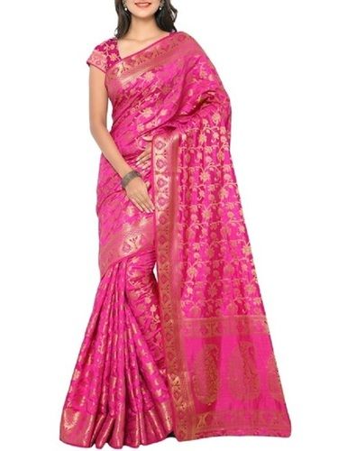 Designer Comfortable Printed Cotton Silk Saree With Blouse Piece