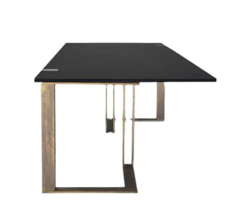 Black Non Foldable And Inflatable Standard Design Carpentry Assembly Classic Brass Solid Wood Table