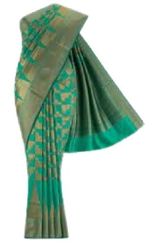 Party Wear South Style Printed Silk Saree With Blouse Piece