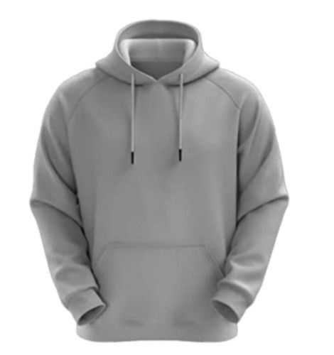 Regular Fit Casual Wear Full Sleeves Plain Cotton Hoodie For Men