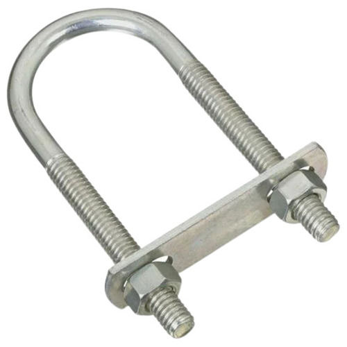 Silver Zinc Nickel Coated Polished Finish Mild Steel U Bolt Clamp For Pipe Fittings