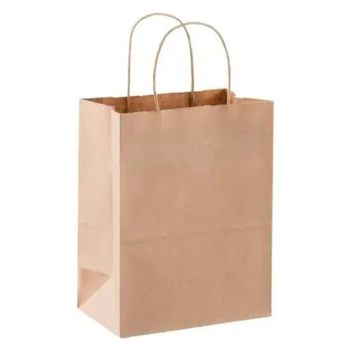 Brown 18X13X23 Centimeters Flexiloop Handle Plain Kraft Paper Shopping Bag