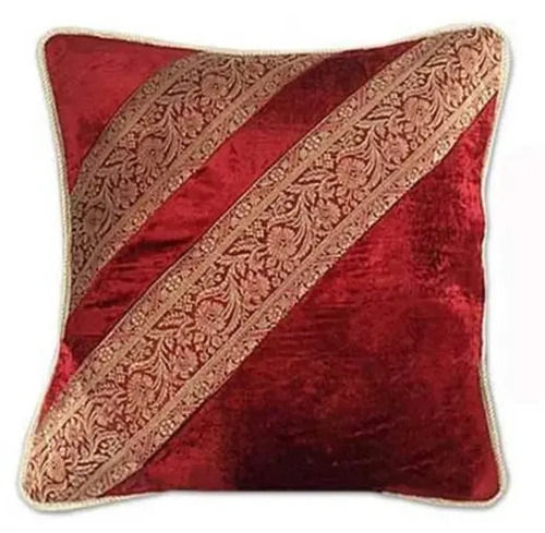 Multicolor 18X18 Inches Embroidered Square Velvet Designer Cushion Cover