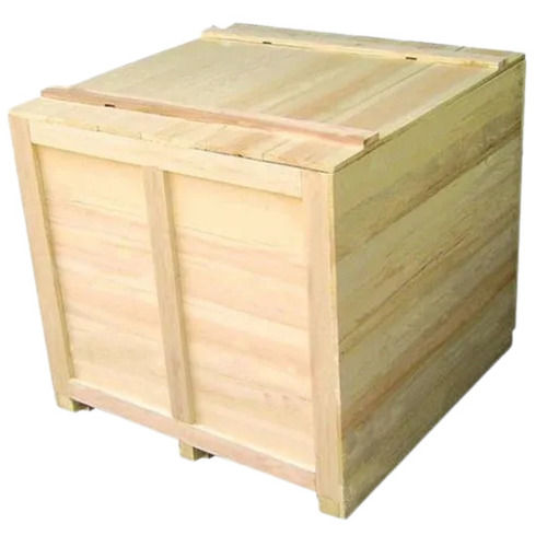 4x4x3 Feet 5 Mm Thick Rectangular Shaped Pine Wooden Box For Shipping