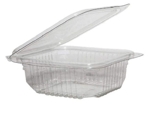 Transparent 5X8X5 Inch 750 Ml Square Shaped Plastic Food Packaging Container 