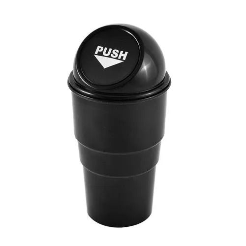 6 Inches Open Top Black Car Plastic Dustbin