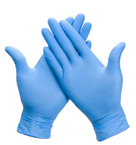 Blue Comfortable Fit Full Fingered Plain Nitrile Disposable Medical Hand Gloves For Hospital Use