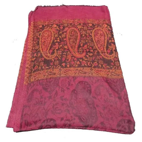 Maroon Fashionable Machine Made Embroidered Elegant And Soft Ladies Woolen Stole