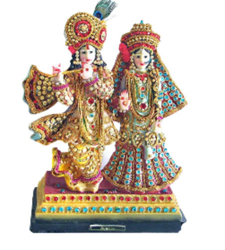 Durable Lightweight Polishing Marble Hinduism Theme Religious Radha Krishna Statue