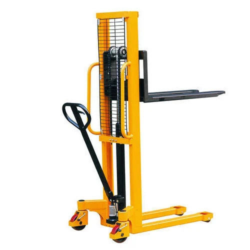 Black New Condition Strong Hydraulic Easy To Operate Manual Straddle Leg Stacker