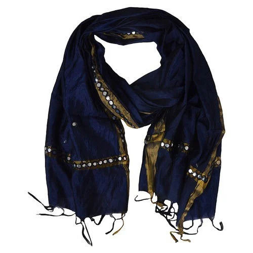 Plain Dyed Traditional Cotton Medium Size Women Wear Designer Mirror Dupatta  Bust Size: No Inch (In)