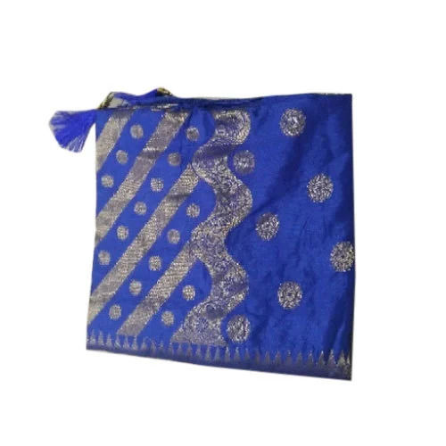 Blue Printed Pattern Smooth Shiny Fashionable Pure Silk Dupatta