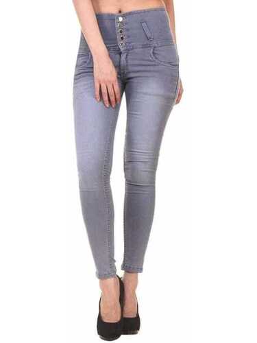 Women Skinny Fit Faded Denim Jeans For Casual Wear