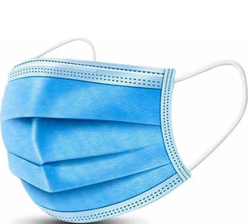 14 X 10 X 2 Cm Anti Bacterial Non-Woven 3 Ply Face Mask With Elastic Ear Loop