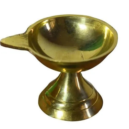 2.3x2.3x4 Inches 120 Gram Round Plain Brass Diya For Religious 