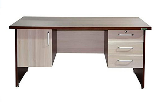 Machine Made 2 X 3 Feet Rectangular Plain Teak Wood Polished Office Table