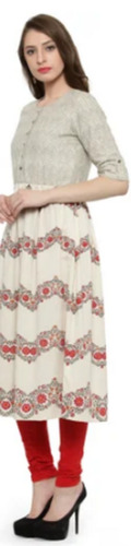 38 Inches Length L Size Washable And Non-Toxic Ladies Cotton Kurtis