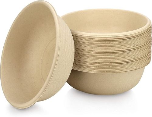 Light Brown 5 Inches Round Biodegradable Disposable Bowl For Event And Party