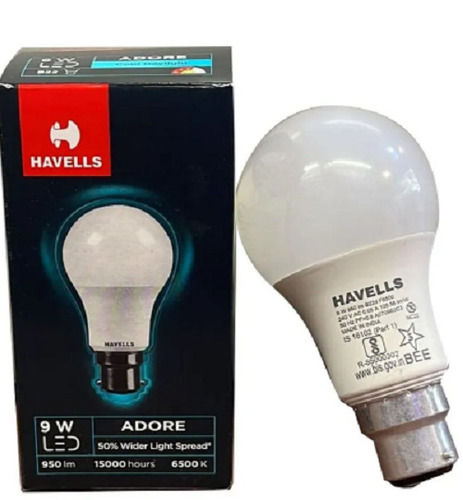 &#8206;8 X 5 X 13 Cm 9 Watt 220 Voltage Plastic Body B22 Base Cool Daylight Led Bulb  Application: Outdoor And Indoor