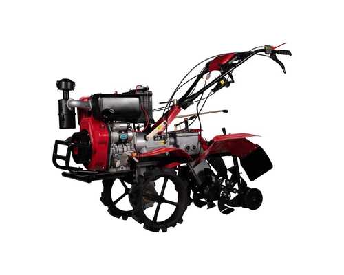 Power Tiller - 9HP, 32 Blades with Disc and Iron Wheel | Reverse and Forward Gear System, Self Start Model, Red Design