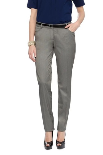 Buy idaLia Grey Solid Trousers at Amazon.in