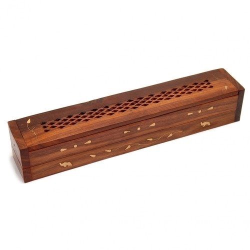 Wood Polished Surface Painted Technique Wooden Incense Box For Arts And Crafts