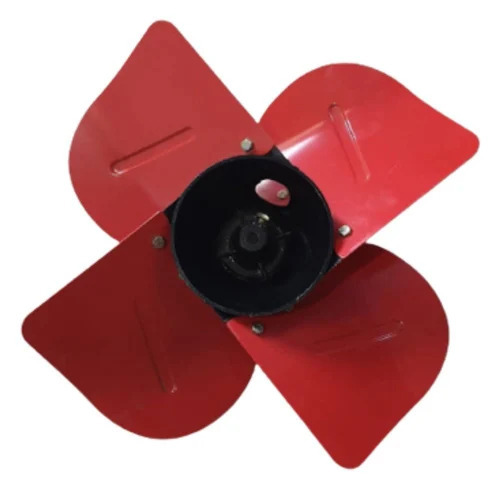 Red 11 Inches 4 Mm Thick Color Coated Aluminum Four Fan Blades