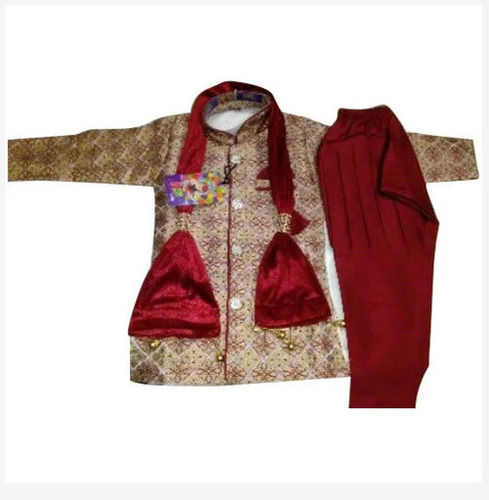 15cm Spandex Modern Plain Dyed Winter Kids Sherwani