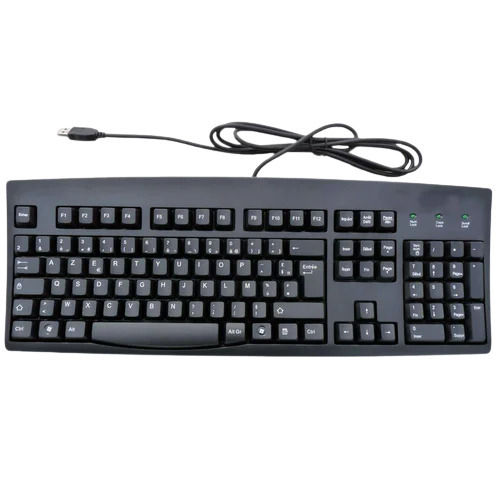 Black 45.5X3X16 Cm Rectangular Abs Plastic Computer Wired Keyboard 